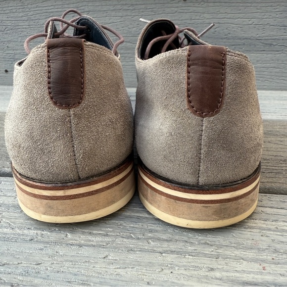 Johnston & Murphy Oxford Saddle Dress Shoes 10M - Gray Suede Leather - Picture 11 of 17